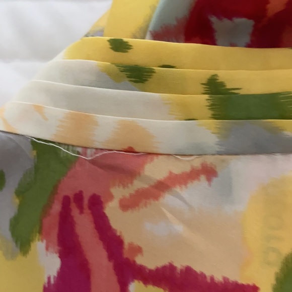 J. Crew Sleeveless Watercolor Ruffle Top 2 GUC - Picture 3 of 6